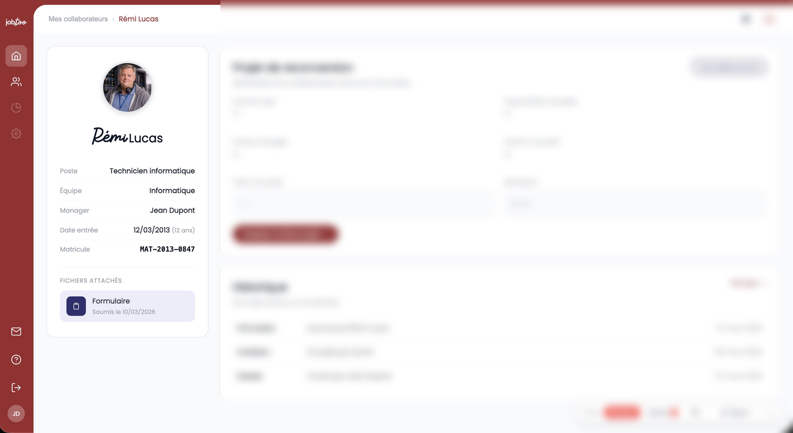 Espace manager de la plateforme jobtoo